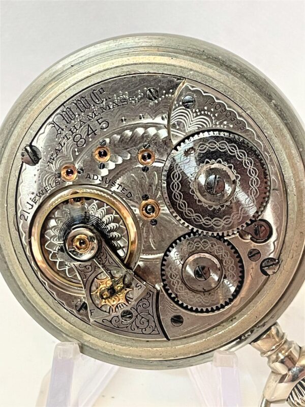 Waltham 845 18s 21 jewel Railroad Pocket Watch - Image 9