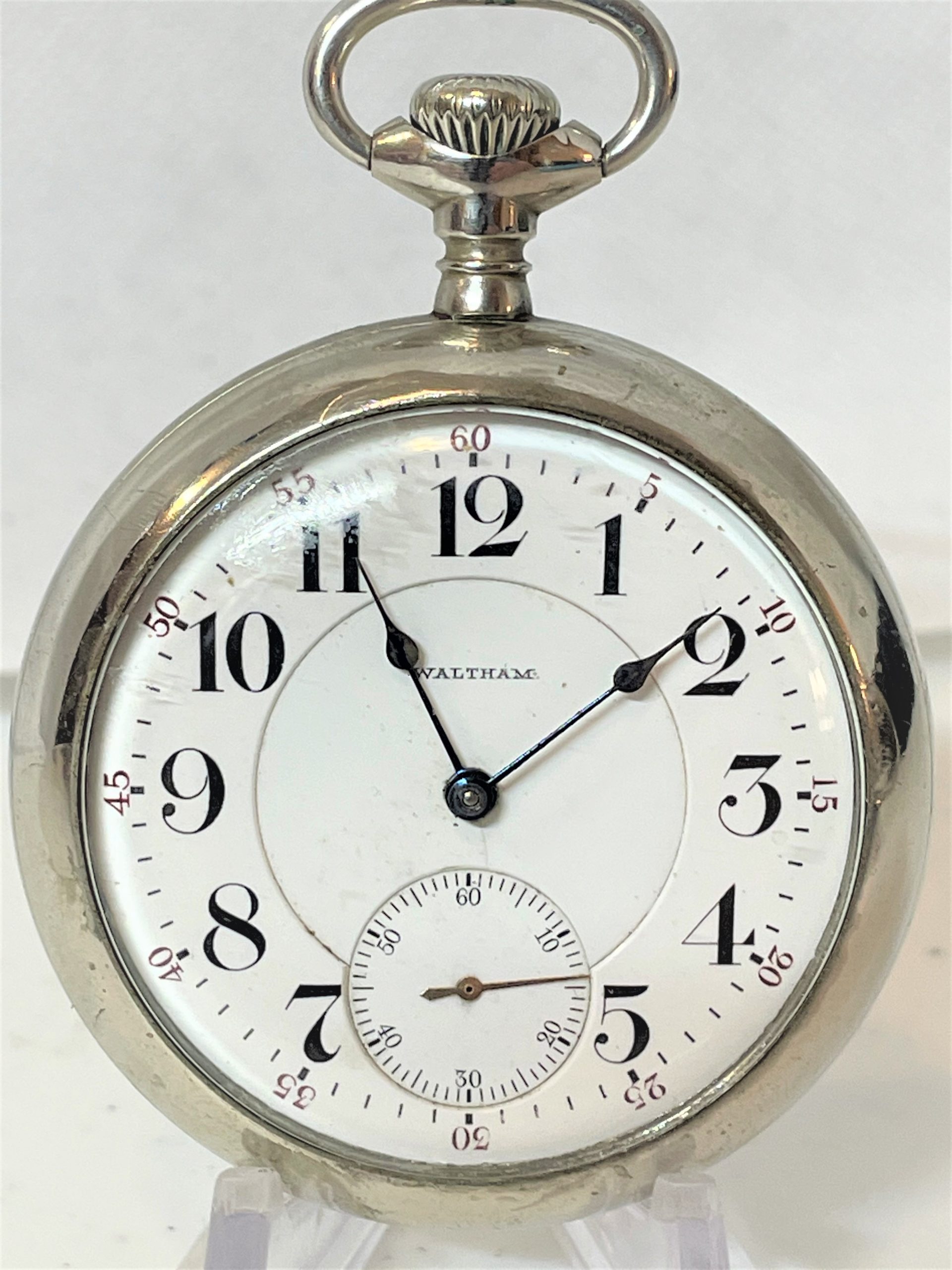 Waltham 845 18s 21 jewel Railroad Pocket Watch 4 4 Time