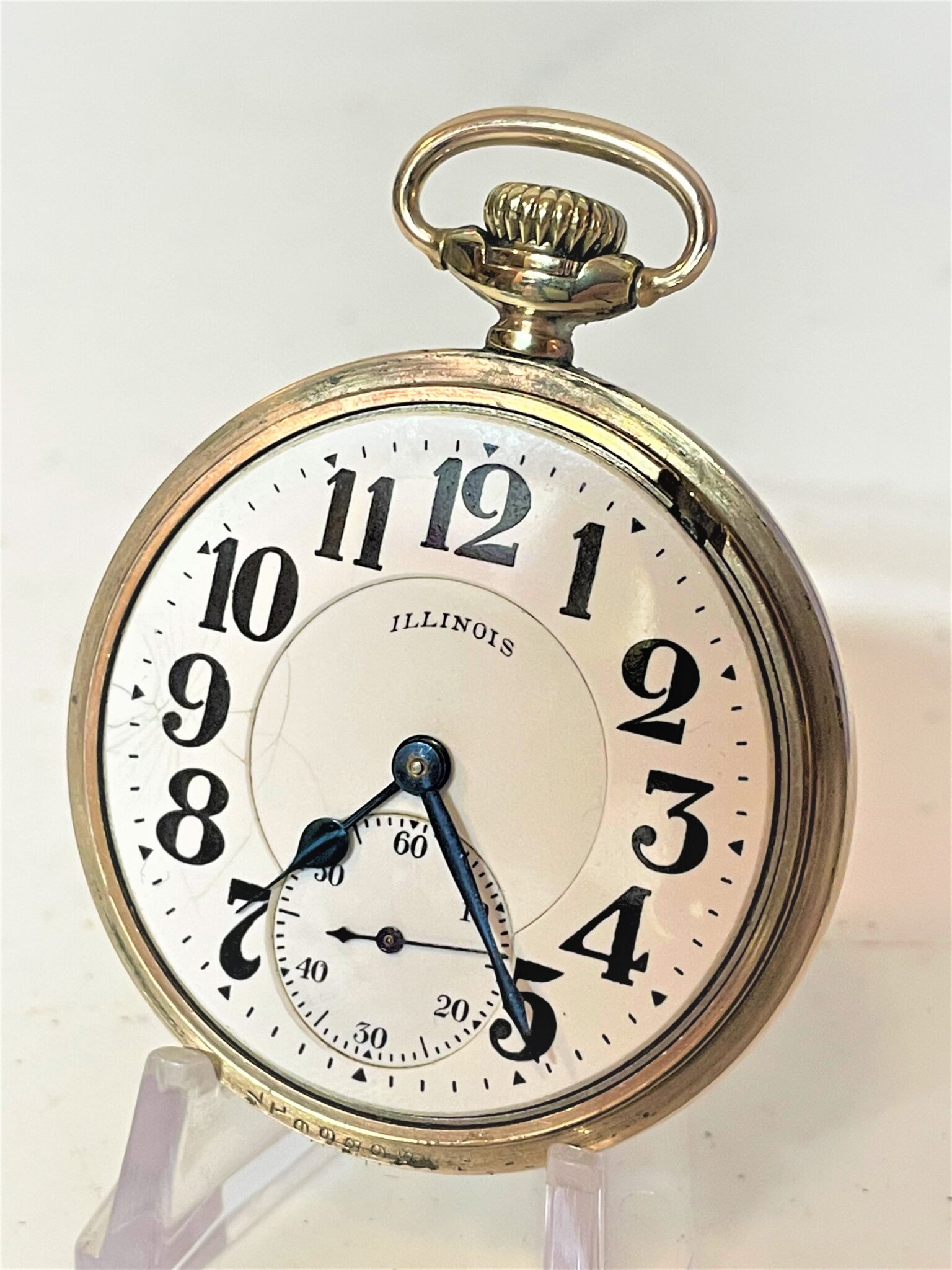 Illinois 19 jewel “Bunn” Motor Barrel Pocket Watch 44 Time