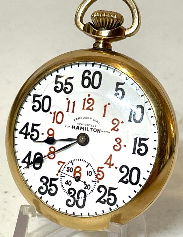 Beautiful! Hamilton 990 21 jewel Railroad Pocket watch with an original Ferguson Dial