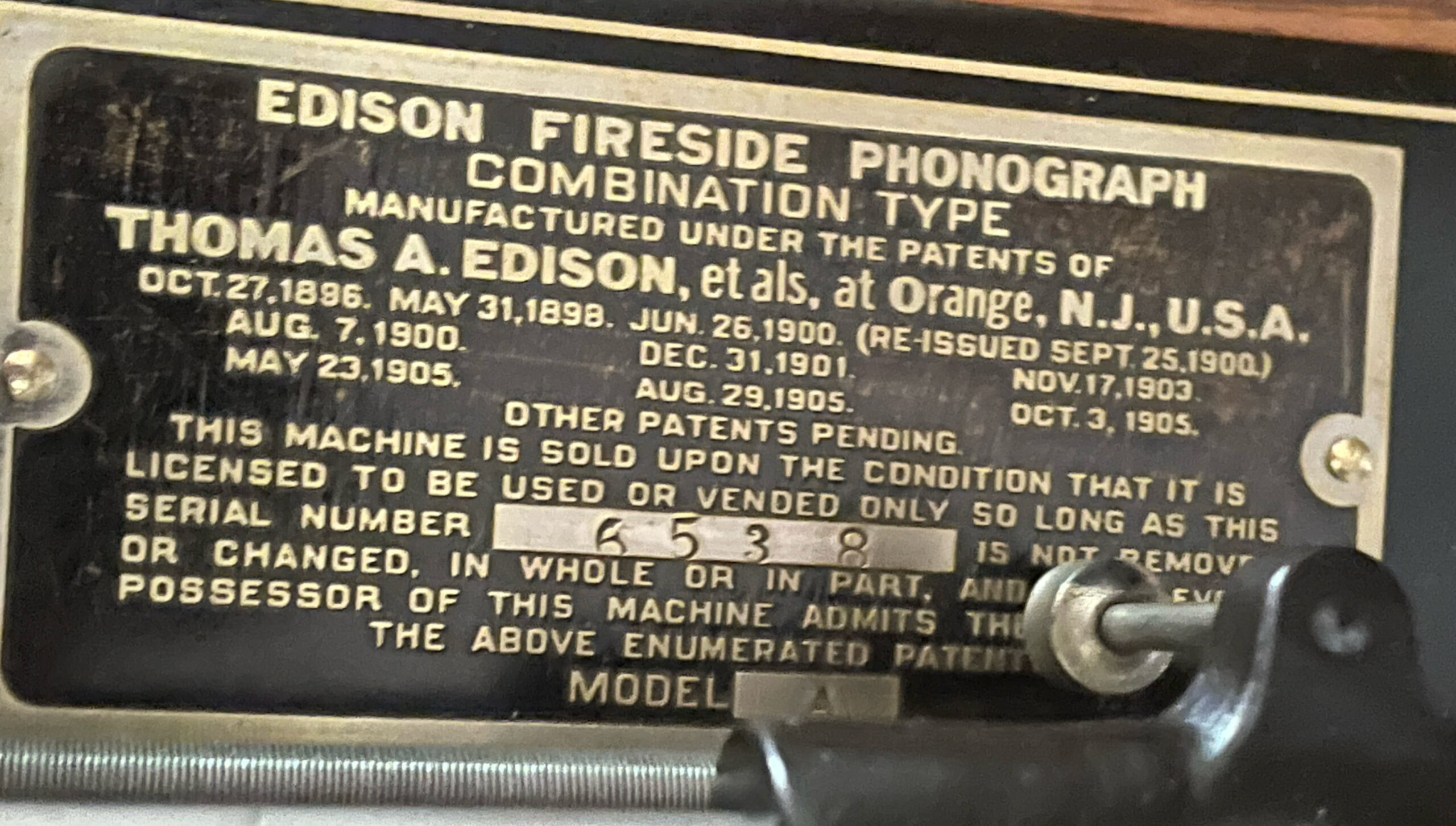 Edison Fireside Combination with Horn with Crane – 4-4 Time