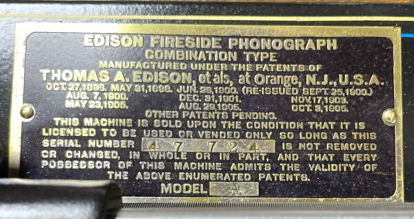 Edison Fireside Combination (A) Cylinder Phonograph - Image 12