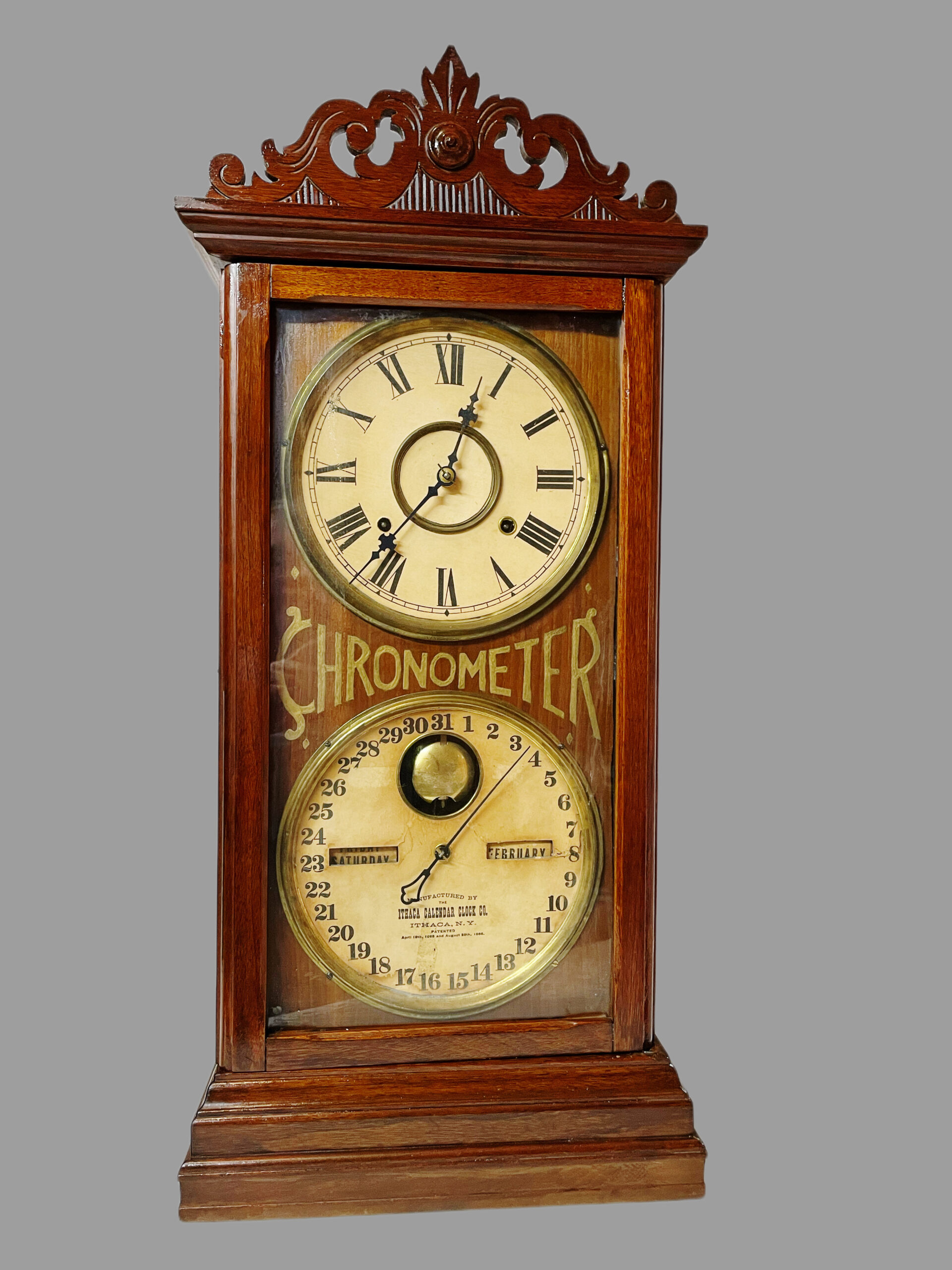 Ithaca Double Calendar “Chronometer” Clock