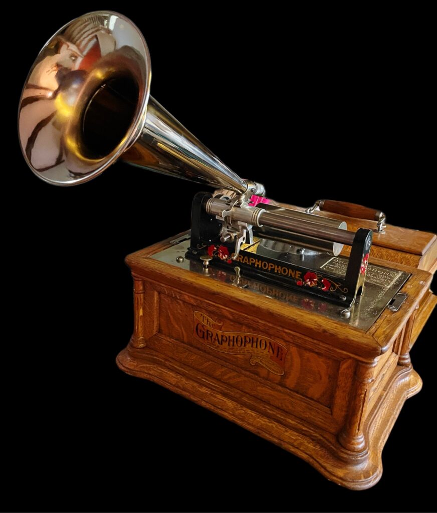 Graphophone New Restored Columbia AO Cylinder Graphophone, Flawless Oak, Triple-Spring ...