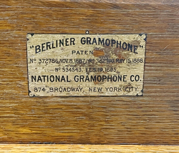 1898 Berliner Trademark Gramophone New York - Image 3