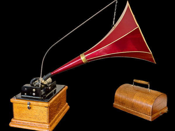 Edison Fireside Combination (A) Cylinder Phonograph w/ Maroon Edison Horn - Image 2