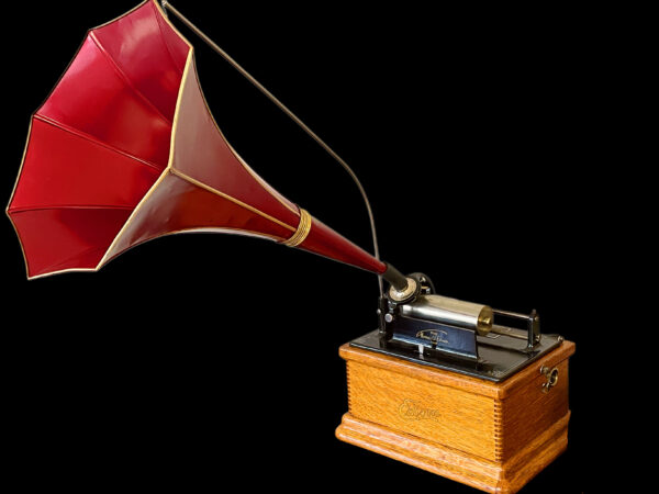 Edison Fireside Combination (A) Cylinder Phonograph w/ Maroon Edison Horn - Image 12
