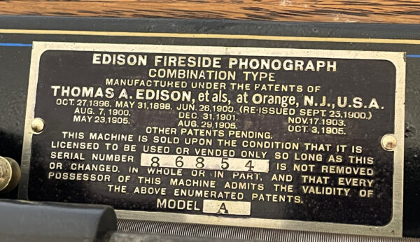 Edison Fireside Combination (A) Cylinder Phonograph - Image 4