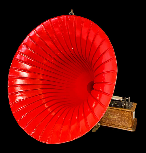 Edison Standard Phonograph w/ beautiful Red "Searchlight" Horn! - Image 2