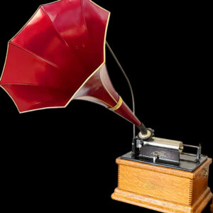 Edison Fireside Combination (A) Cylinder Phonograph w/ Maroon Edison Horn