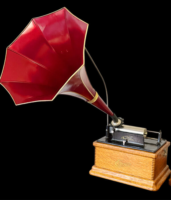 Edison Fireside Combination (A) Cylinder Phonograph w/ Maroon Edison Horn