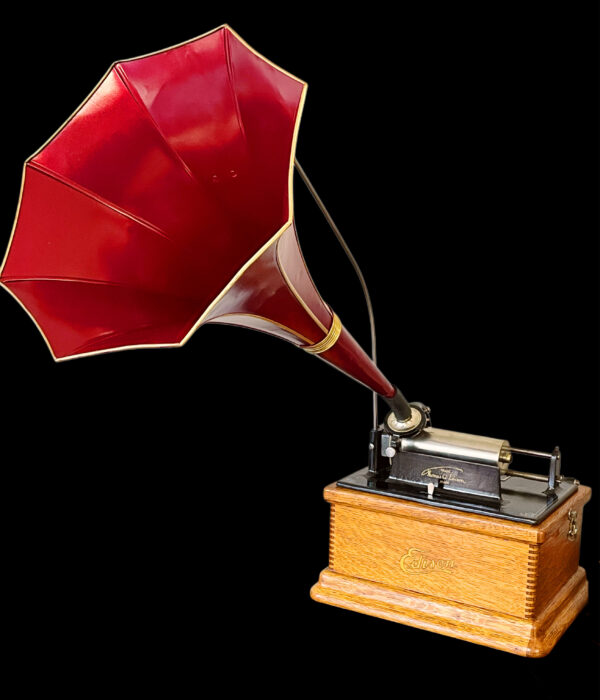Edison Fireside Combination (A) Cylinder Phonograph w/ Maroon Edison Horn - Image 13