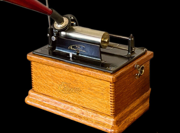 Edison Fireside Combination (A) Cylinder Phonograph w/ Maroon Edison Horn - Image 5