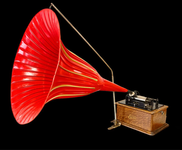 Edison Standard Phonograph w/ beautiful Red "Searchlight" Horn! - Image 12