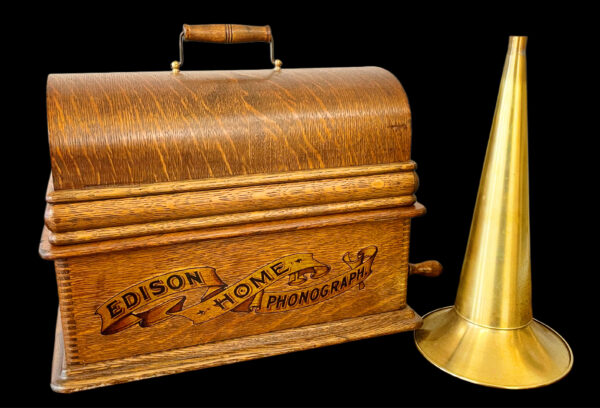 Edison Home Repeater Phonograph with Brass horn... RARE Machine - Image 3