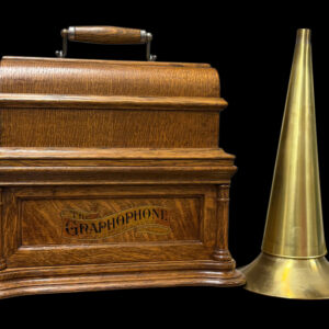 Columbia BF Cylinder Phonograph – 1906 Restored Oak Graphophone with 14" Brass Horn & 6" Mandrel!