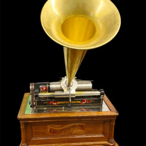 Columbia BF Cylinder Phonograph – 1906 Restored Talking Machine with Brass Horn