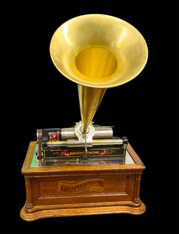 Columbia BF Cylinder Phonograph – 1906 Restored Talking Machine with Brass Horn