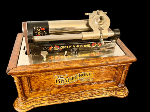 Columbia BF Cylinder Phonograph (1906) – with 14" Brass Horn & Serpentine Case - Image 8