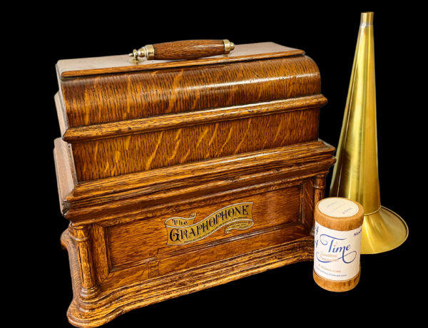 Columbia BF Cylinder Phonograph (1906) – with 14" Brass Horn & Serpentine Case - Image 2