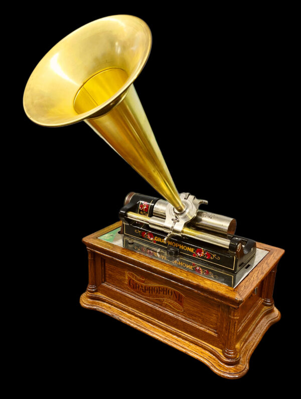 Columbia BF Cylinder Phonograph – 1906 Restored Talking Machine with Brass Horn - Image 13