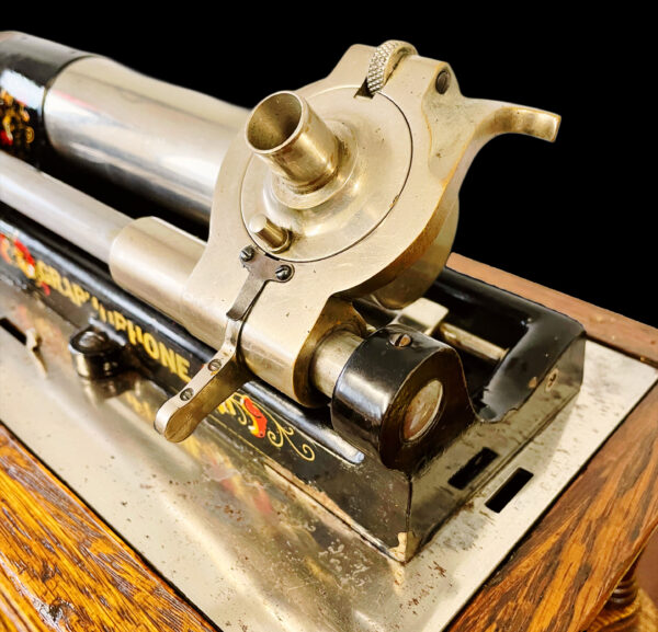 Columbia BF Cylinder Phonograph (1906) – with 14" Brass Horn & Serpentine Case - Image 4
