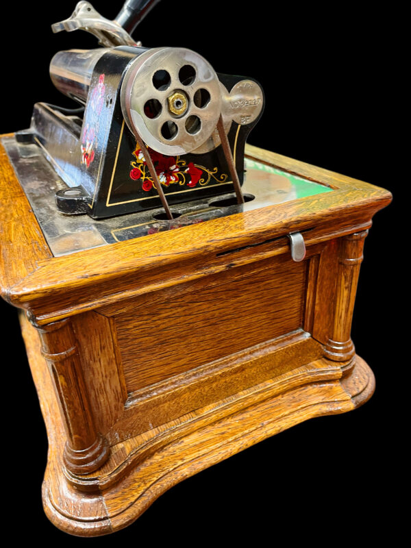 Columbia BF Cylinder Phonograph – 1906 Restored Talking Machine with Brass Horn - Image 9
