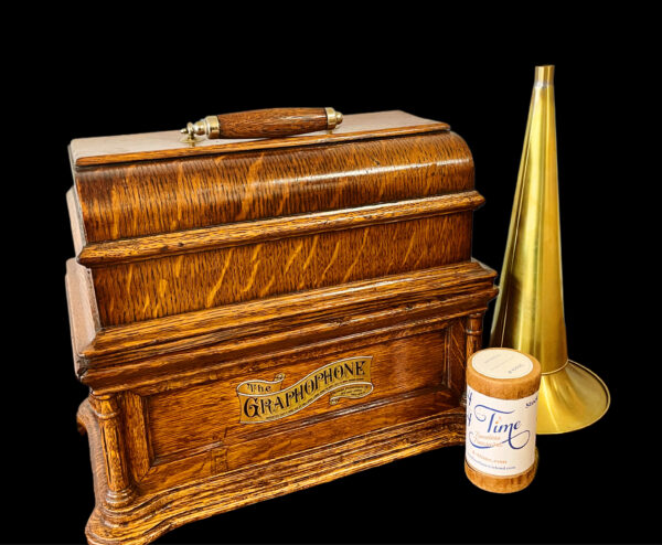 Columbia BF Cylinder Phonograph (1906) – with 14" Brass Horn & Serpentine Case - Image 10