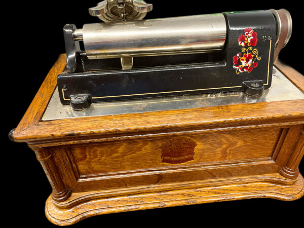 Columbia BF Cylinder Phonograph – 1906 Restored Talking Machine with Brass Horn - Image 10