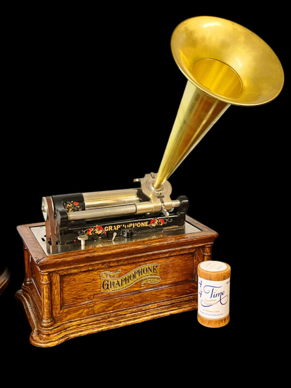Columbia BF Cylinder Phonograph (1906) – with 14" Brass Horn & Serpentine Case