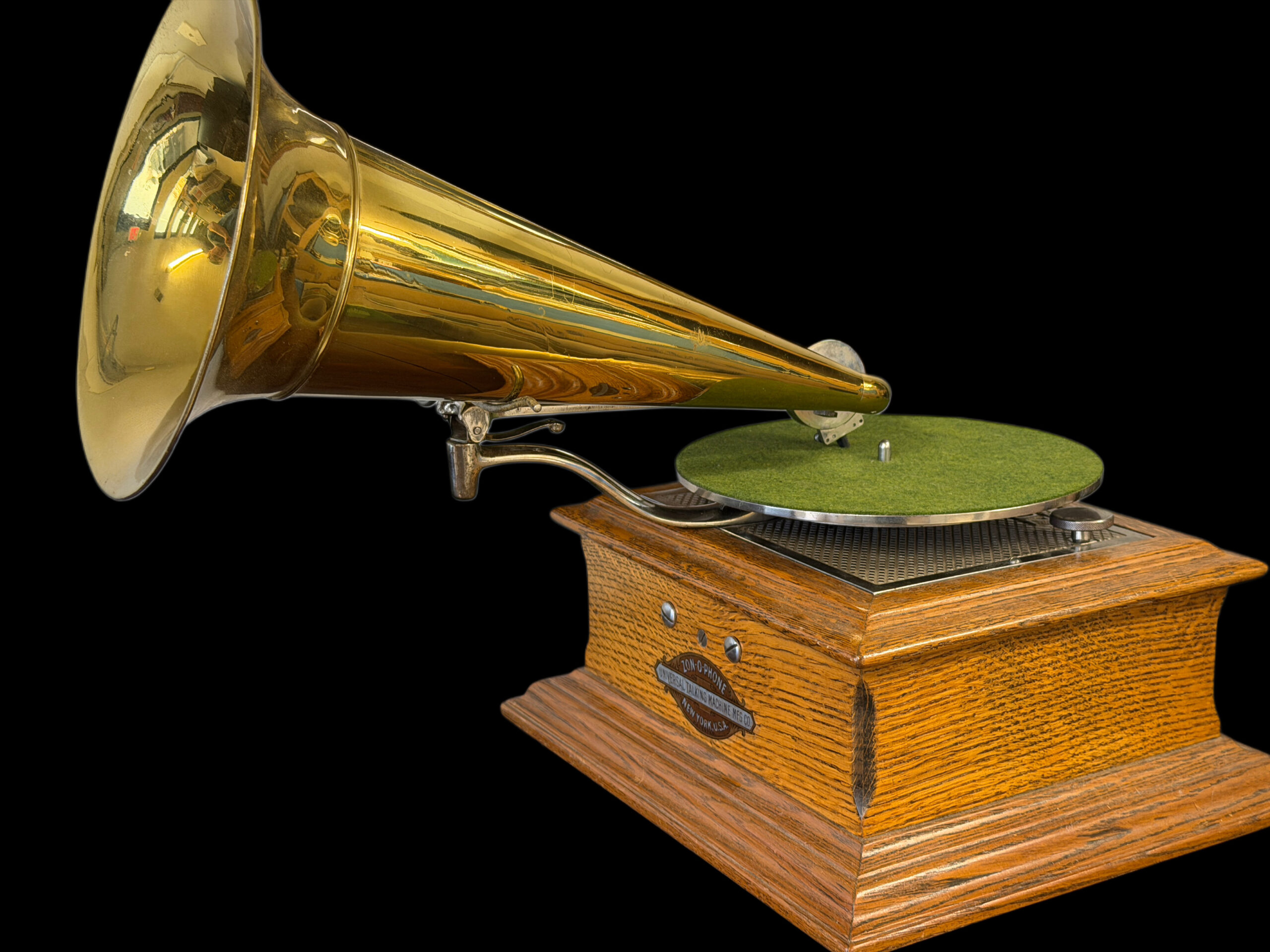 “Antique Zonophone Front‑Mount Phonograph – Restored Concert‑Type Machine with Brass Horn! - Image 9