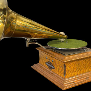 “Antique Zonophone Front‑Mount Phonograph – Restored Concert‑Type Machine with Brass Horn!