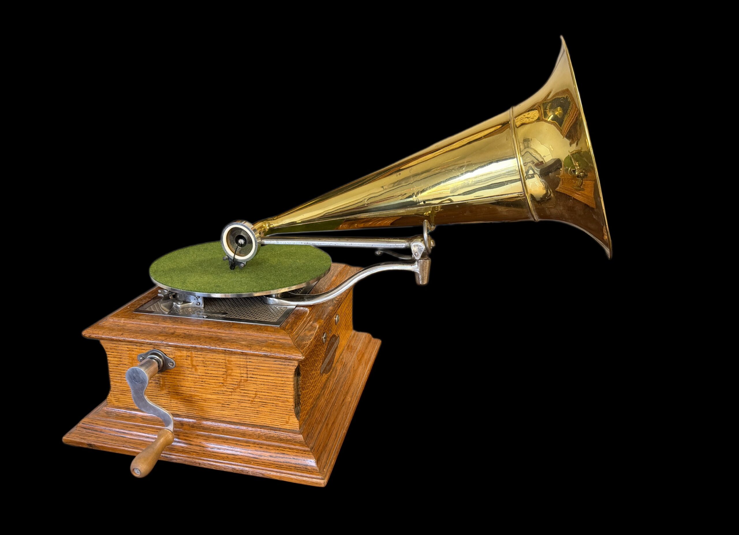 “Antique Zonophone Front‑Mount Phonograph – Restored Concert‑Type Machine with Brass Horn! - Image 4